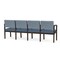 Lesro Lenox Wood 4 Seat Tandem Seating Wood Frame, Mocha, RS Rain Song Back, MD Titan Seat LW4103 - alternate 2
